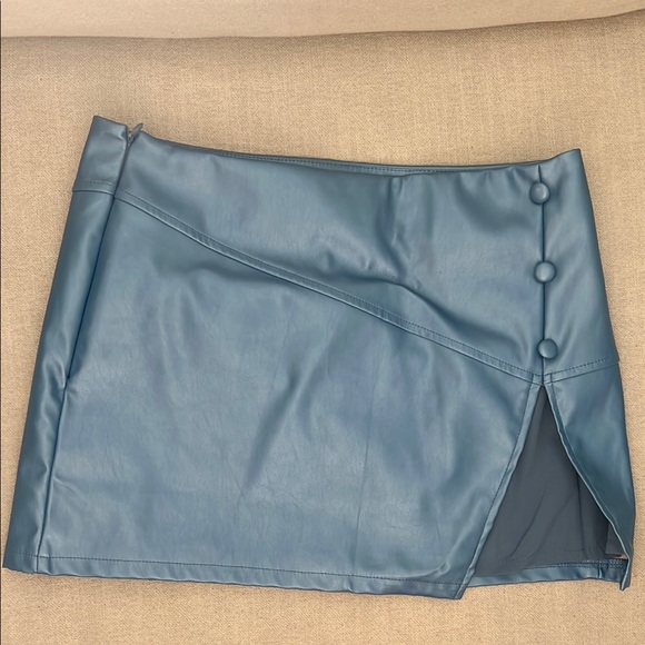 Superdown Blue Asymmetrical Pencil Mini Skirt - Picture 1 of 4